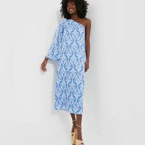 Tuckernuck Hyacinth House One Shoulder Blue Geometric Luna Dress